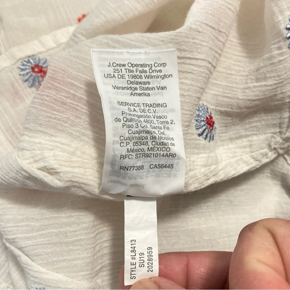 Madewell Shirt Daysi Women’s White XS Button Front Embroidered Floral Cotton - Picture 13 of 14